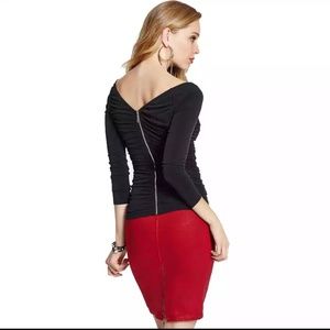 Guess black zipper blouse